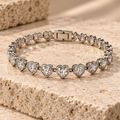 Bracelet Tennis Cœurs Femme – Acier 316 – vue principale – LEONIS ZEVARA
