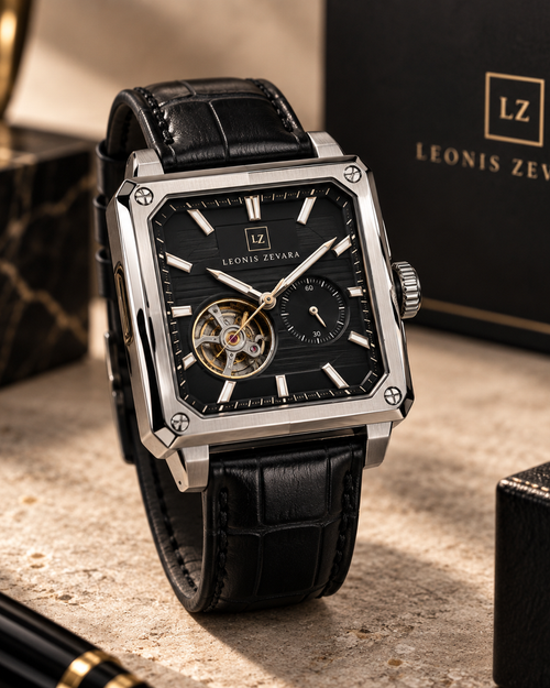 LEONIS ZEVARA – Automatique Carrée Cuir - vue détail