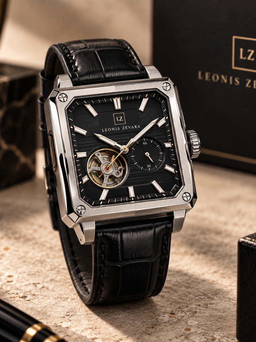 LEONIS ZEVARA – Automatique Carrée Cuir - vue premium portrait