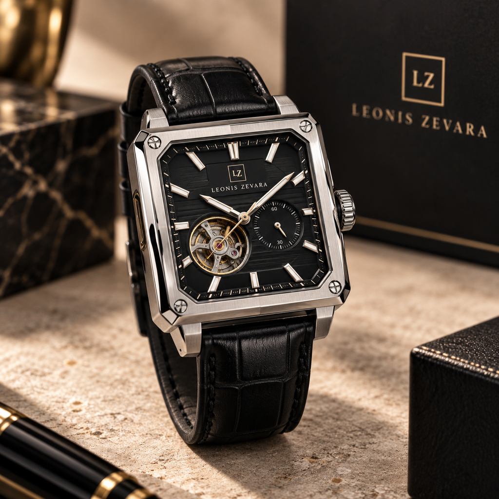 LEONIS ZEVARA – Automatique Carrée Cuir - vue premium carrée