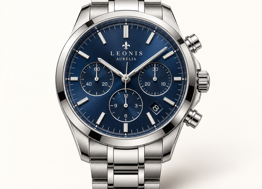 LEONIS ZEVARA – Azur Chronographe 41 - vue premium portrait