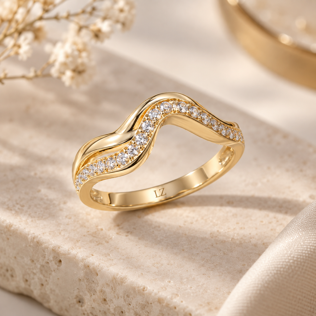 LEONIS ZEVARA – Bague Onde Zircone - vue premium carrée
