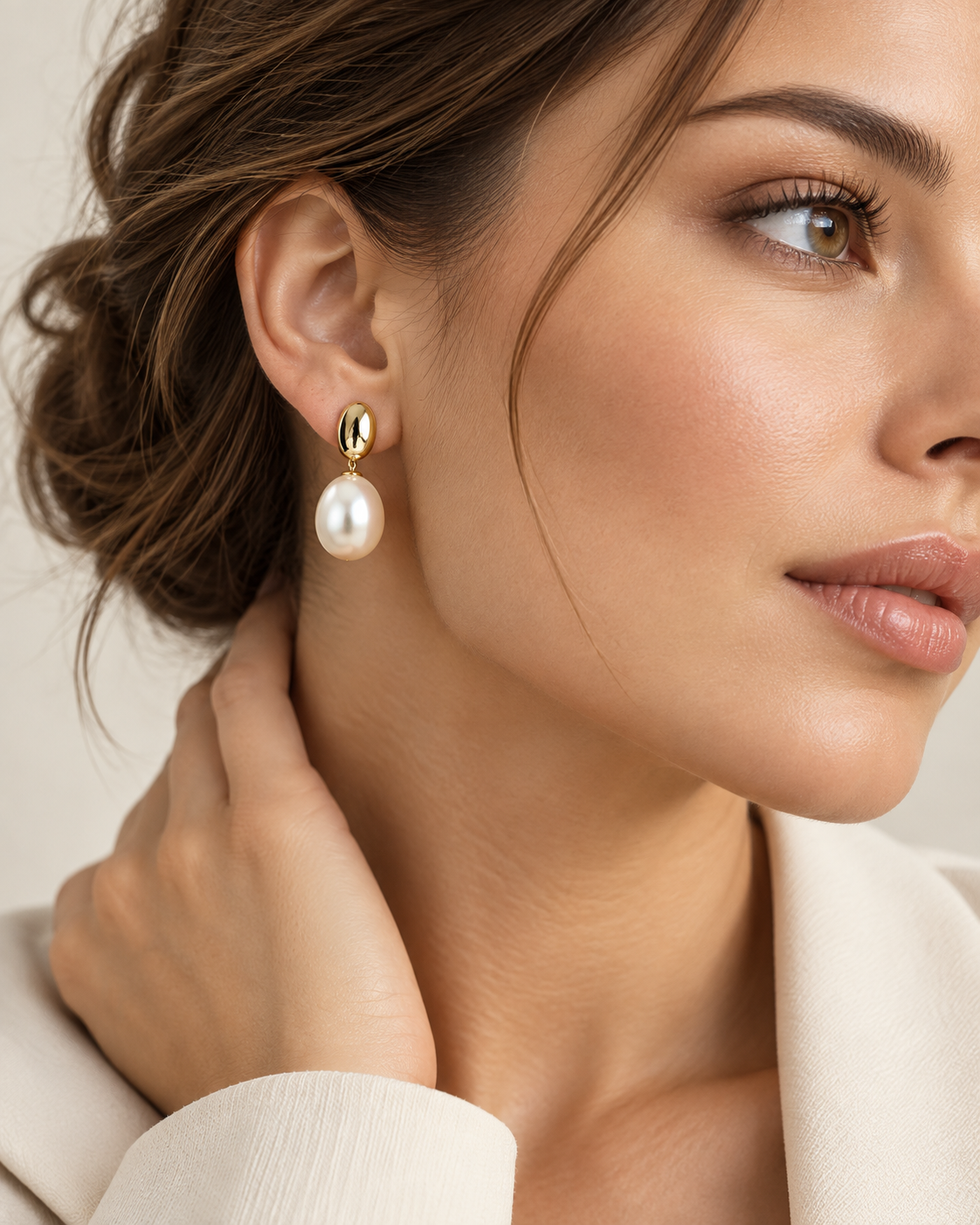 LEONIS ZEVARA Boucles Perle Ovale - porté