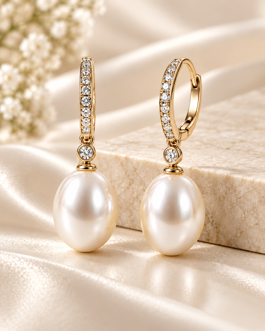 LEONIS ZEVARA Boucles Perle Ovale - présentation premium