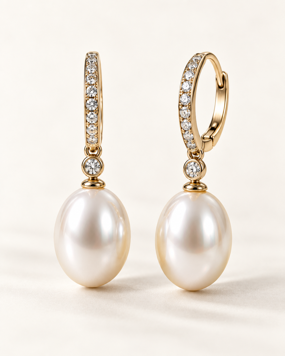 LEONIS ZEVARA Boucles Perle Ovale - vue studio