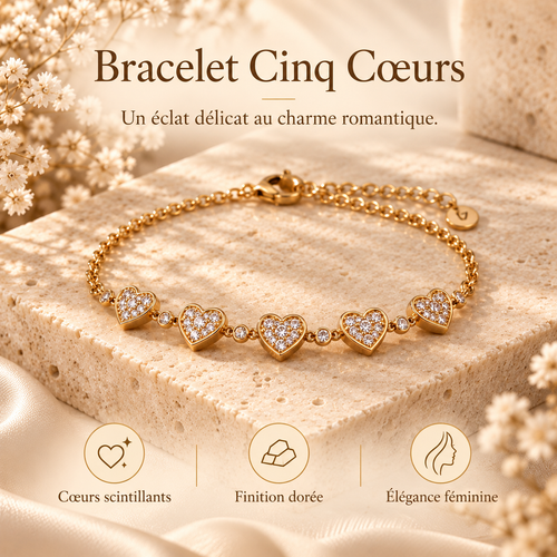 Bracelet Cinq Coeurs - vue produit