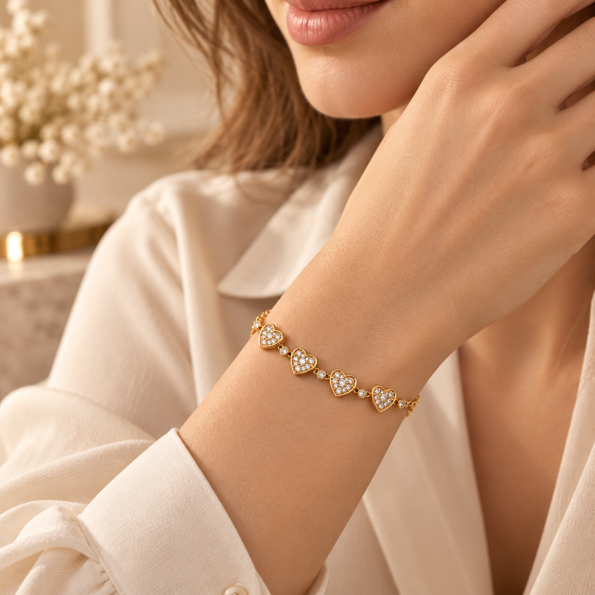 Bracelet Cinq Coeurs - presentation francaise