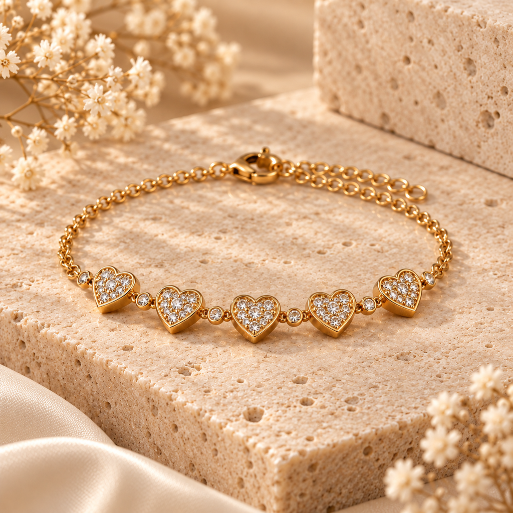Bracelet Cinq Coeurs - porte