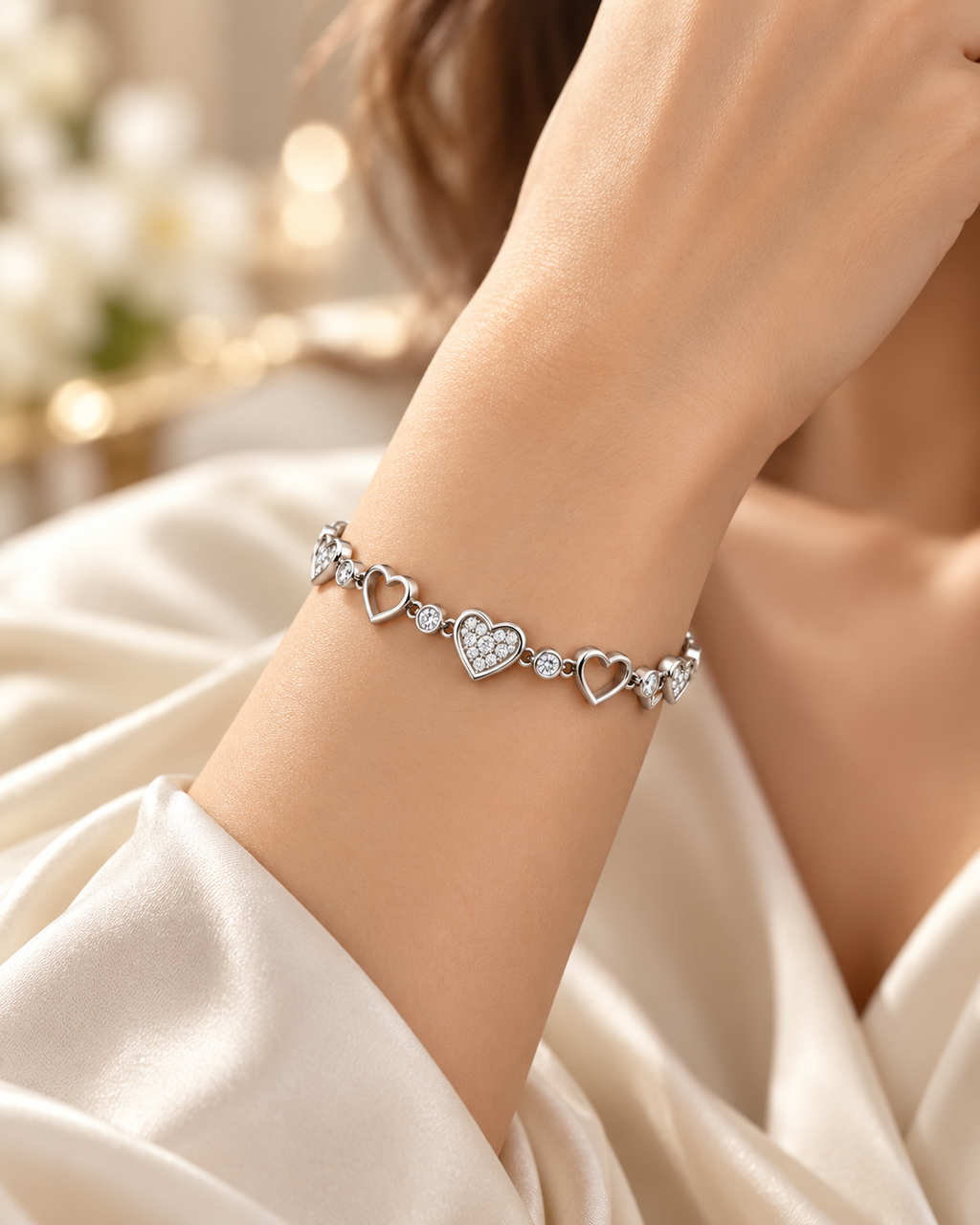LEONIS ZEVARA Bracelet Cœurs Éternels - porté