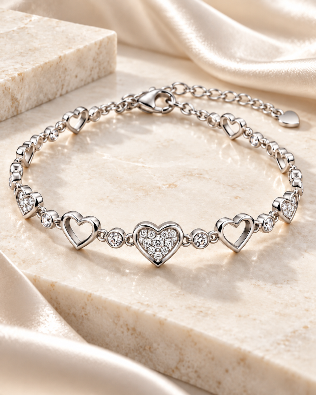 LEONIS ZEVARA Bracelet Cœurs Éternels - présentation premium