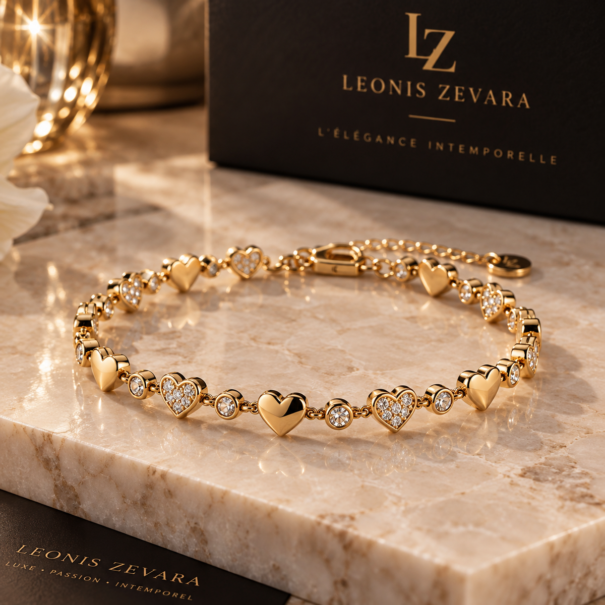 Bracelet Cœurs Éternels – sans logo frontal – LEONIS ZEVARA
