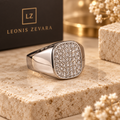 LEONIS ZEVARA - Chevaliere Geometrique - Acier 316 et Zircone