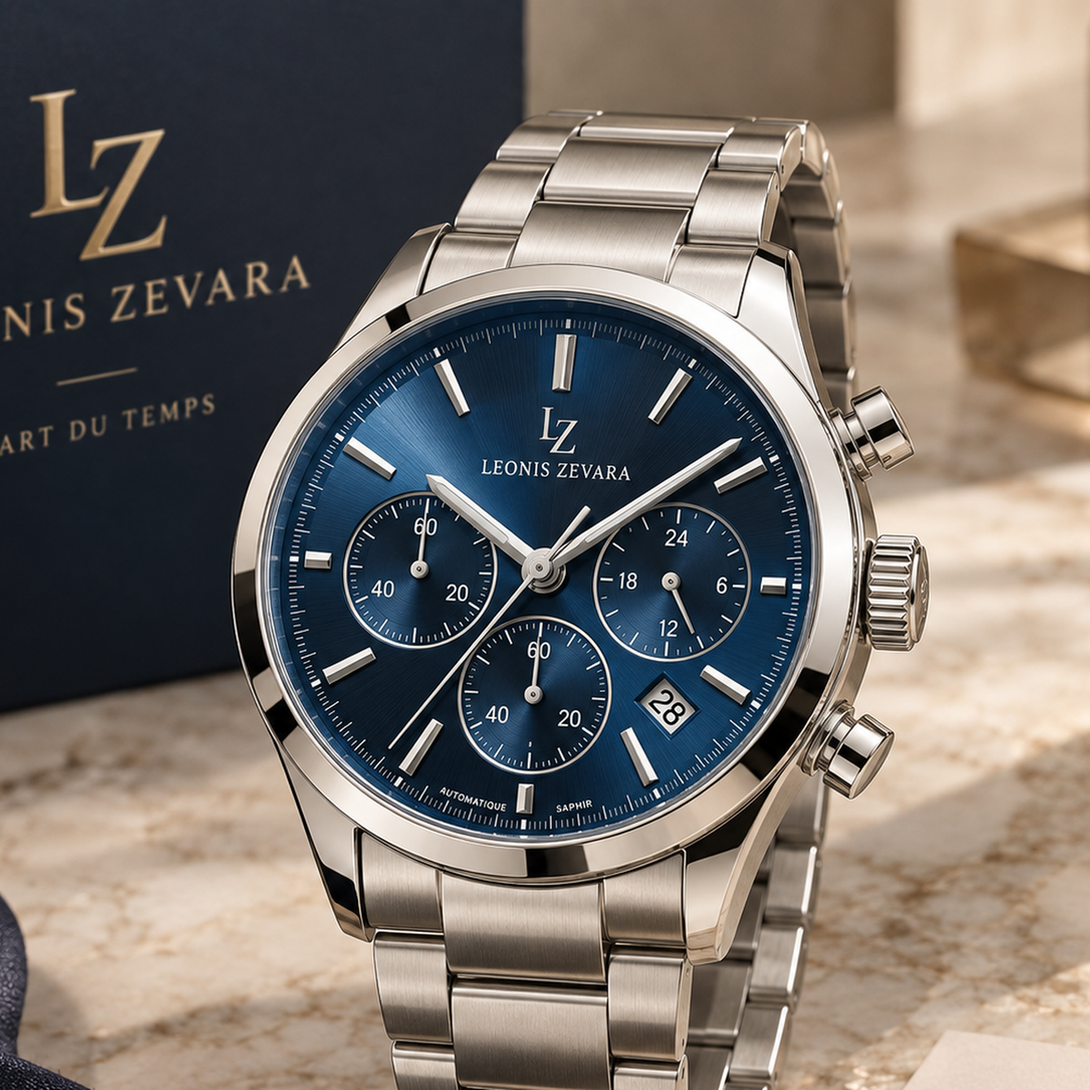 LEONIS ZEVARA – Chronographe Pilote - vue premium carrée