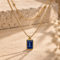 Collier Étagé Pierre Bleue Femme – Acier 316 – détail – LEONIS ZEVARA