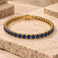 LEONIS ZEVARA Bracelet Tennis Pierres Bleues - vue détail